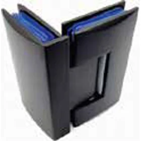 90° Glass To Glass Hinge Brass Black