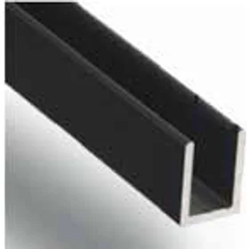 U-Channel 12mm (For 8mm Glass) Aluminium Black 3M