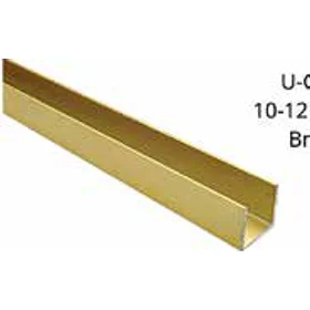 U-Channel 15mm (For 10-12mm Glass) Aluminium Bright Polished Gold Anodized 3M